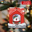 Cat In Red House Personalized Wooden Cut Shape Christmas Ornament OR0369
