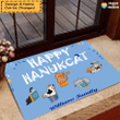 Happy Hanukcat Personalized Cat Outdoor Indoor Doormat DO030