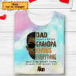 Black Grandpa Knows Everything Customized Tie Dye Shirt Sweatshirt Hoodie AP693