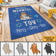 Meowzel Tov Hanukkah Cat Personalized Rug RU020