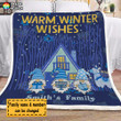Fleece Blanket Happy Hanukkah - Cute Gnome With Menorah Dreidel FBL064