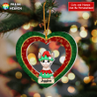 Cat Heartshape Personalized Cut Shape Christmas Ornament OR0271