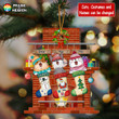 Cat In Xmas Stocking Fireplace Personalized Wooden Cut Shape Ornament OR0409