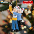 Personalized Selfie Couple Cut Shape Christmas Ornament OR0258