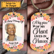In Loving Memory With Memorial Floral Upload Photo Steel Keychain KC012