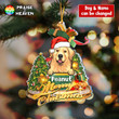 Cutie Dog In Christmas Gift Box Cut Shape Ornament OR0385