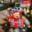 Christmas Gift Box - Dog Wooden Cut Shape Ornament OR0365
