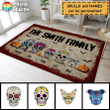 Day Of The Dead (Día de Muertos), Halloween Skull Family Custom Horizontal Rug RU008