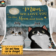 Fleece Blanket Love Cat Mom To The Moon And Back FBL053