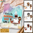 Rockin' The Baseball Dad Life Personalized Tie Dye Shirt Sweatshirt Hoodie AP365