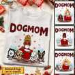 Dog Mom Red Patterned Personalized Shirt Sweatshirt Hoodie AP414