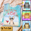 Personalized Summer Better With Fluffy Cats Tiedye Shirt Hoodie AP226