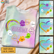 Grandma Boo Crew Heart Personalized 3D Tie Dye Shirt Sweatshirt Hoodie AP359