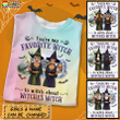 Personalized Halloween Fall Witch Friends 3D Tie Dye Shirt Sweatshirt AP286
