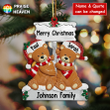 Cozy Bear Couple Cut Shape Christmas Ornament OR0260