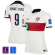 Portugal National Team FIFA World Cup Qatar 2022 Patch André Silva #9 - Away Women Jersey