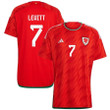 Wales National Team 2022-23 Dylan Levitt #7 Home Men Jersey - Red