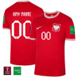 Poland National Team Custom #00 FIFA World Cup Qatar 2022 Patch - Away Youth Jersey