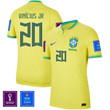 Vinícius Júnior 20 Brazil 2022-23 Men Home Jersey National Team World Cup Patch