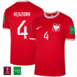 Poland National Team Tomasz Kędziora #4 FIFA World Cup Qatar 2022 Patch Men Jersey - Away