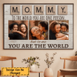 Mommy You Are The World Photo Personalized Poster PT0090
