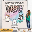 Happy Mother's Day Best Dog Mom Personalized Fleece Blanket FBL099