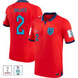 England National Team FIFA World Cup Qatar 2022 Patch Kyle Walker #2 Away Men Jersey