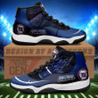 NY Giant Team Air Jordan 11 3D Sneakers Shoes In Blue
