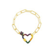 Apm Monaco Rainbow Heart Chain Bracelet In Yellow Silver