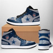 Dallas Football Team Pattern In Gray And Blue Air Jordan 1 Shoes Sneakers