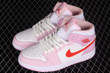 Nike Air Jordan 1 Mid Valentine's Day White Pink Women Sneakers