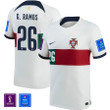 Portugal National Team FIFA World Cup Qatar 2022 Patch Gonçalo Ramos #26 Away Men Jersey