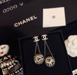 Chanel CC Logo Earrings Crystal Logo Ball