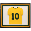 Pele Brazil National Team Framed Autographed Jersey - Yellow Signed