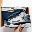 Dallas Football Team In White And Blue Air Jordan 13 Shoes Sneakers