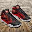 KC Chief Football Air Jordan 13 3D Sneaker Shoes In Red Black