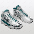 Phi. Eagle Pattern Air Jordan 13 Shoes Sneakers In Turquoise And White