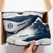 Dallas Football Team Pattern In Blue And White Air Jordan 13 Shoes Sneakers