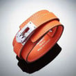 Hermes Kelly Multi Tour Orange Leather Bracelet Gold/ Silver Plated Closure