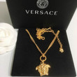 Versace Gold La Medusa Double Chain Necklace
