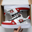 SF 49er Team Logo Air Force 1 Shoes Sneaker In Red/White