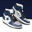 Dallas Football Team Air Jordan 1 Shoes Sneakers In Gray And Blue