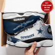 Dallas Football Team Logo Texture Pattern Custom Name Air Jordan 13 Shoes Sneakers