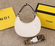Fendi Fendigraphy With FF Motif Strap Hobo Bag Leather In White