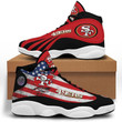 SF 49er With American Flag Pattern Air Jordan 13 Shoes Sneakers