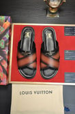 Louis Vuitton Foch Mule Slides In Brown And Black