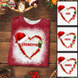 Christmas Mom Grandma Heart Personalized Bleached Shirt Sweatshirt Hoodie AP467