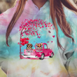 Truck Dog Valentine Tie Dye Shirt Sweatshirt Hoodie AP640