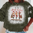 Sisters All The Jingle Ladies Bleached Shirt Sweatshirt Hoodie AP473