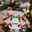 Family Building Snowman Cut Shape Christmas Ornament OR0283